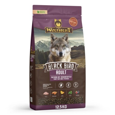 Wolfsblut Black Bird Trockenfutter für ausgewachsene Hunde, 12,5 kg, WB784677